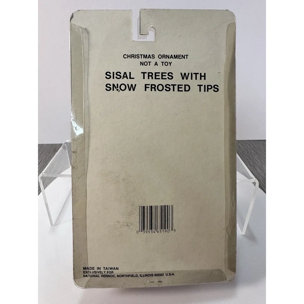 Christmas Frosted Mini Sisel Tree - Snow Pine Tree Winter Flocked Set NOS Vtg